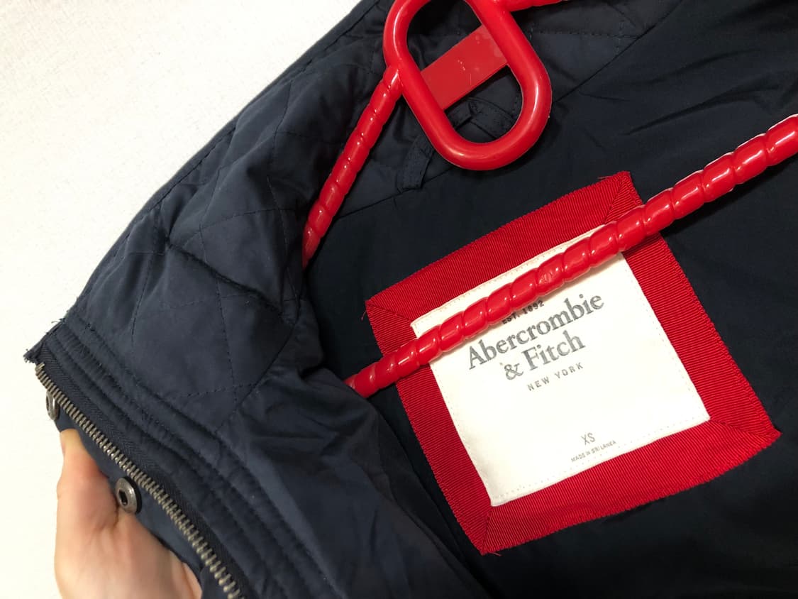 아베크롬비 여성 후드 퀼팅 누빔 자켓 _ 네이비 XS 상품이미지9