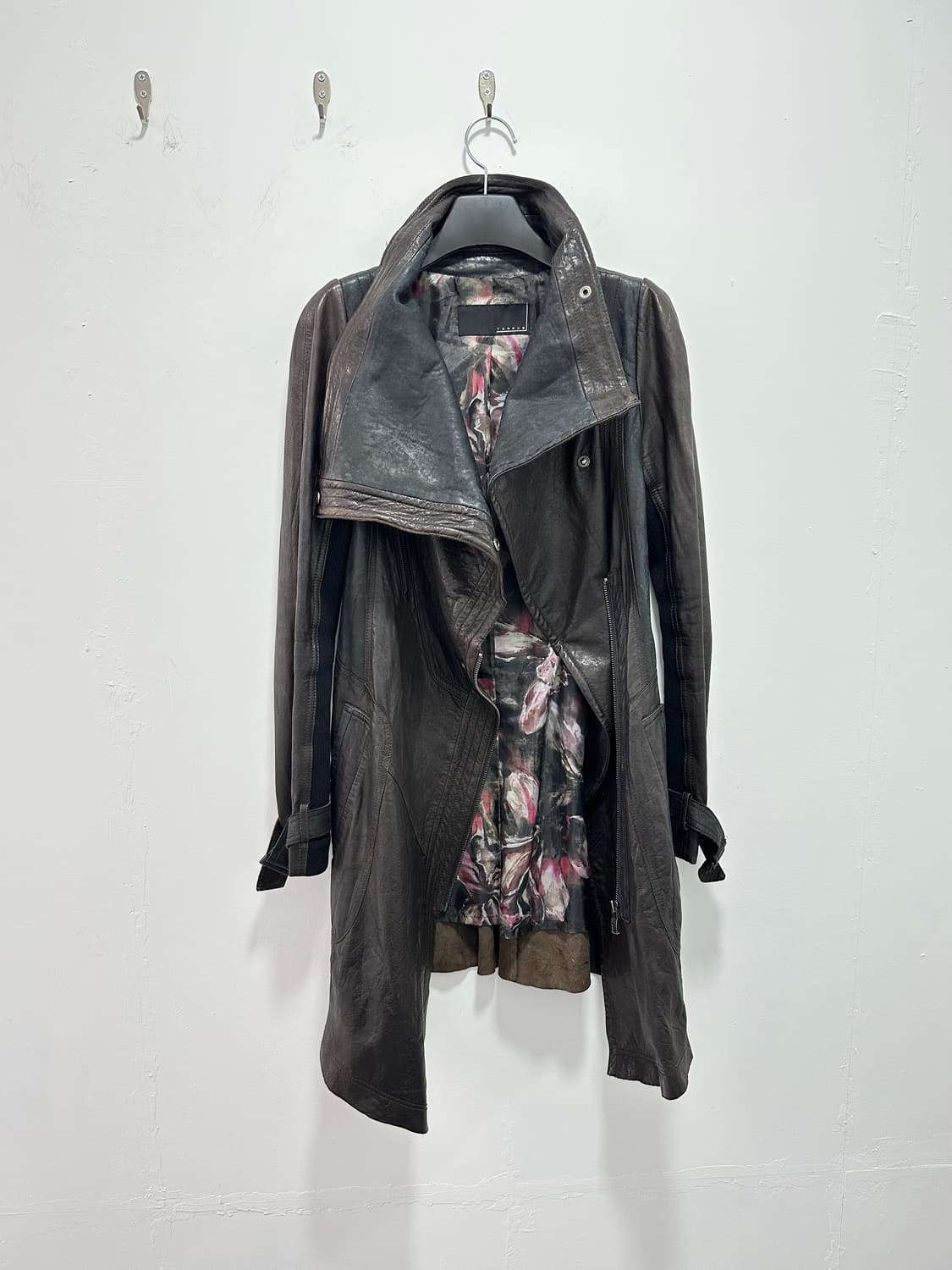 Italy asymmetric drape sheepskin leather 상품이미지6