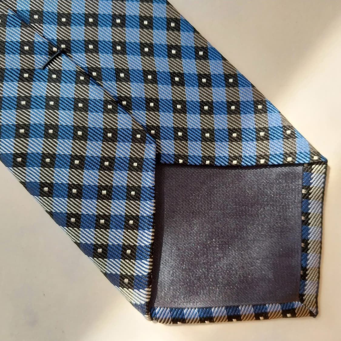 DAKS 닥스 실크 블루 체크 넥타이 8cm A+등급 K2367 상품이미지7