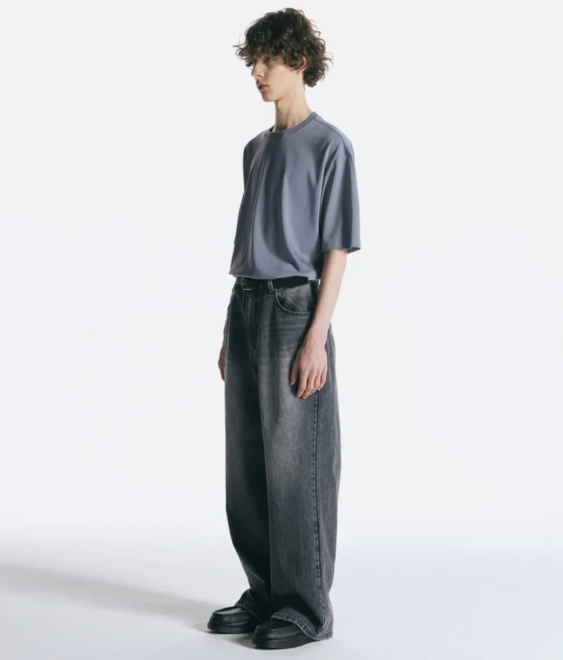 인사일런스 CALIK 로우 웨이스트 와이드 데님팬츠 진 ASH GREY 상품이미지2