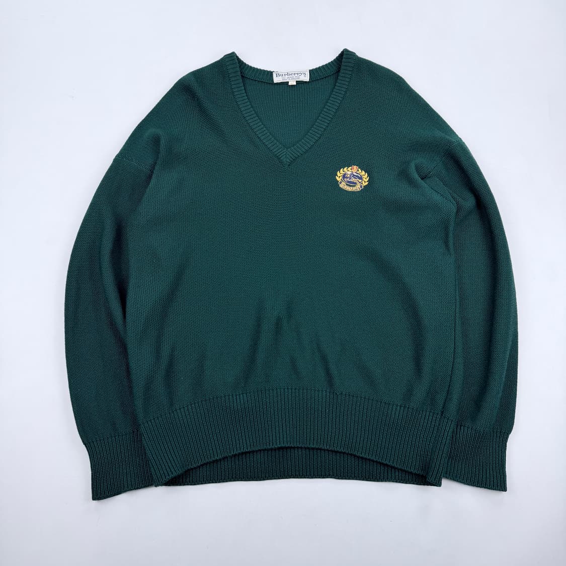버버리 크래프트로고 브이넥 램스울 니트 상품이미지1