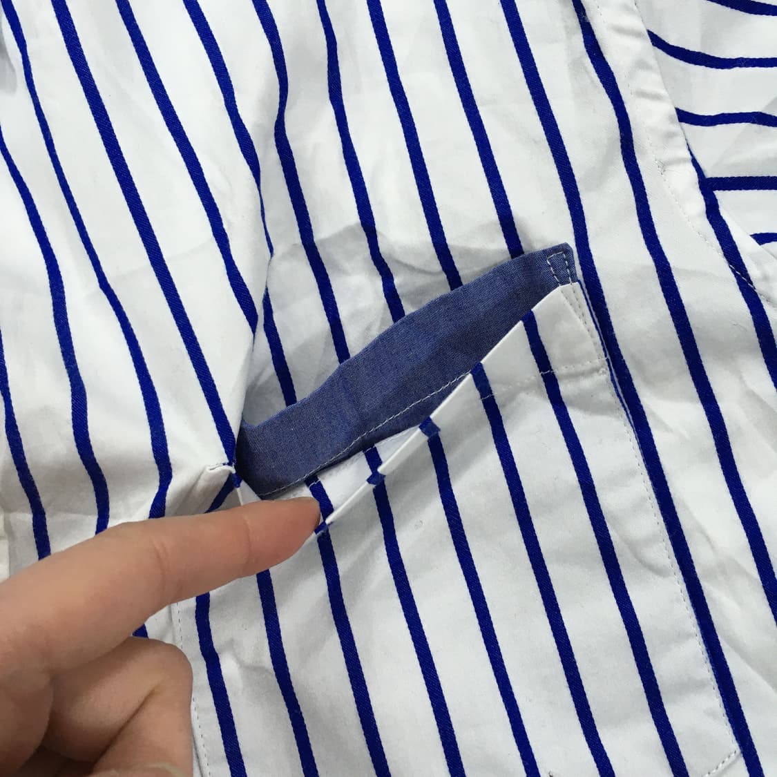 투티/A7 빔즈 하트 셔츠 스트라이프 데님 포켓 jpn vintage 상품이미지7