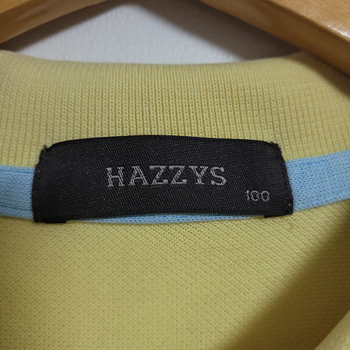 (100) HAZZYS 헤지스 옐로우 반팔 카라 티셔츠 상품이미지2