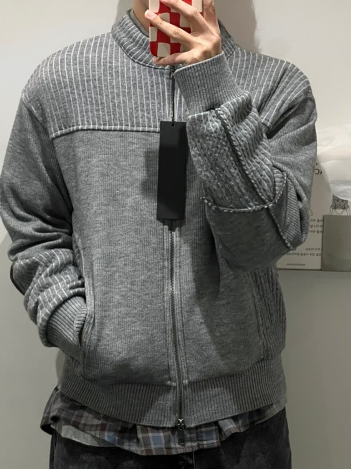 etce 스모킹 니트집업 그레이 L 상품이미지1