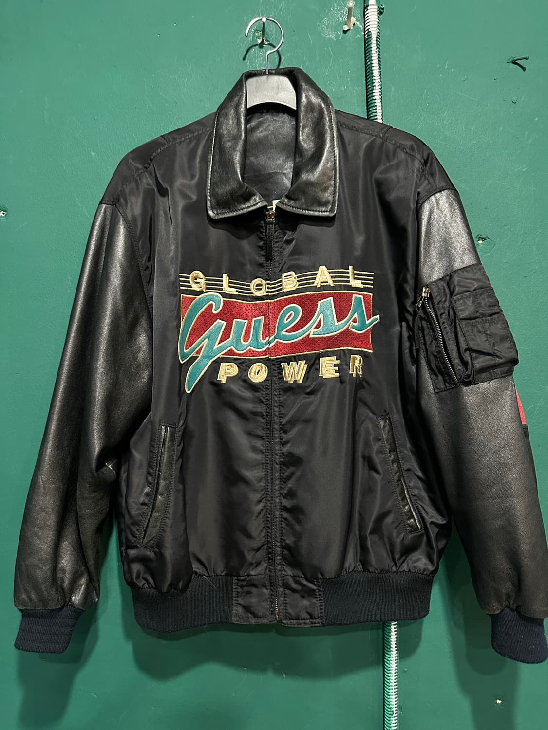 90s 가죽배색 바시티자켓 105 상품이미지1