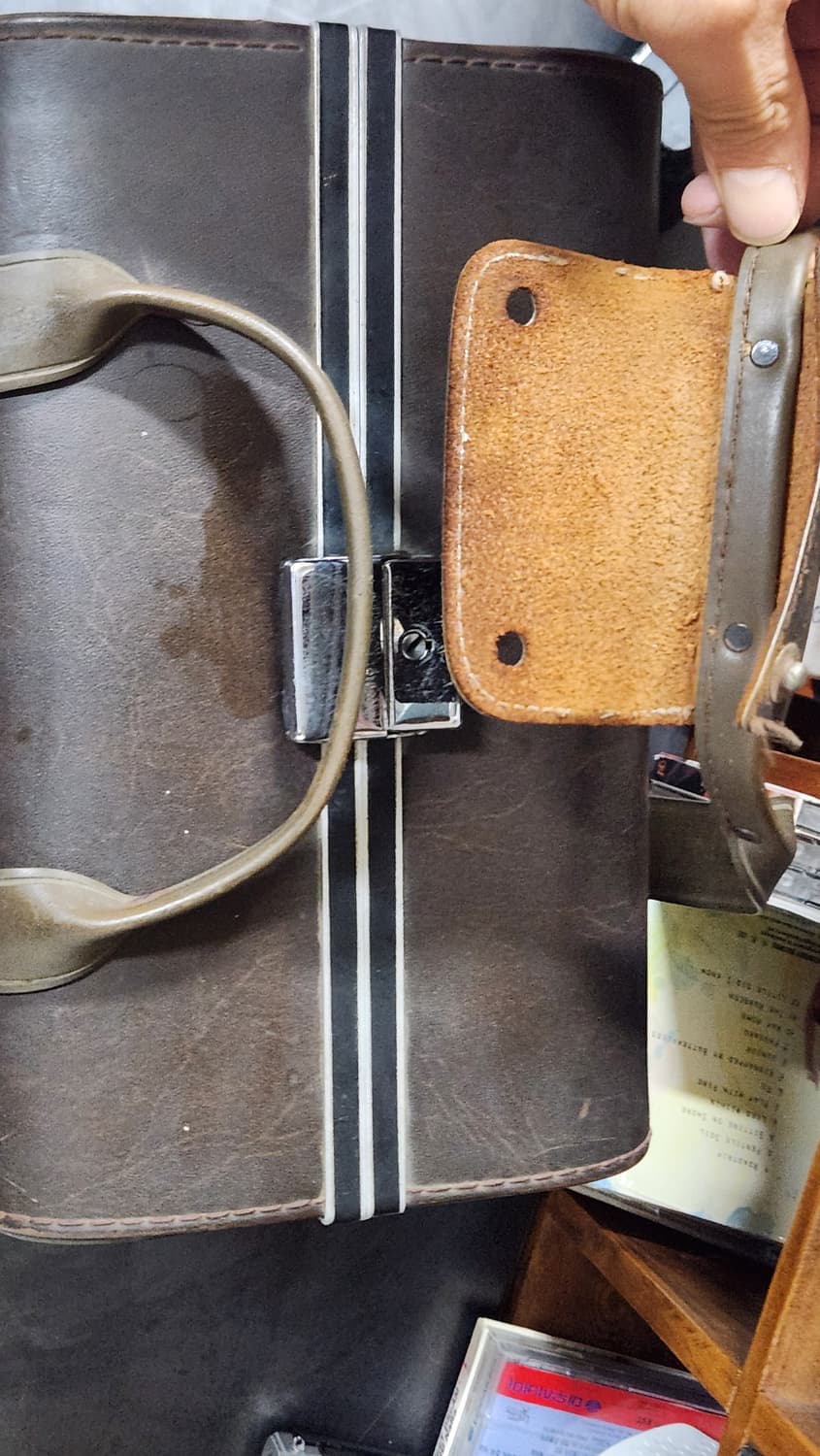 빈티지 가죽 카메라 가방 상품이미지2