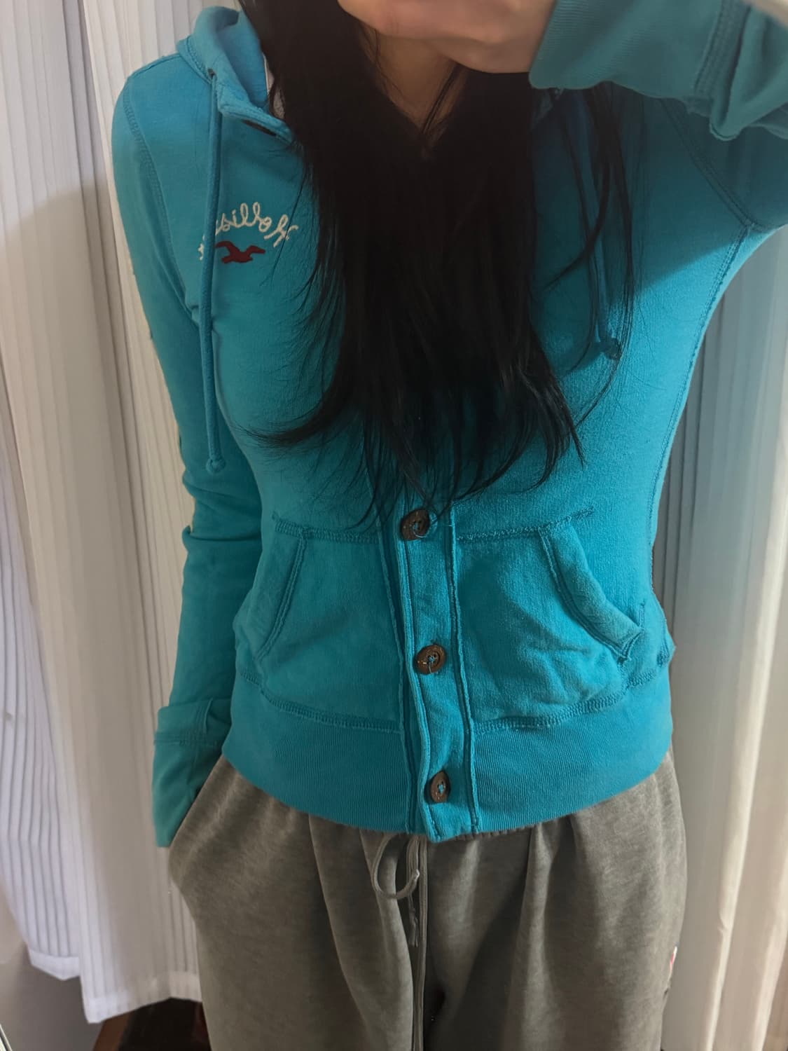 홀리스터 하늘색 후드집업 s 상품이미지1