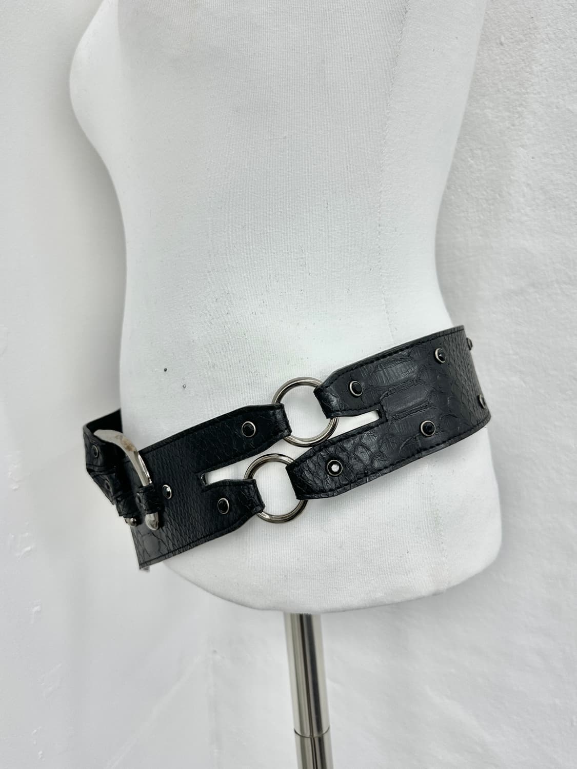 DEMOO gimmick croco pattern leather belt 상품이미지8
