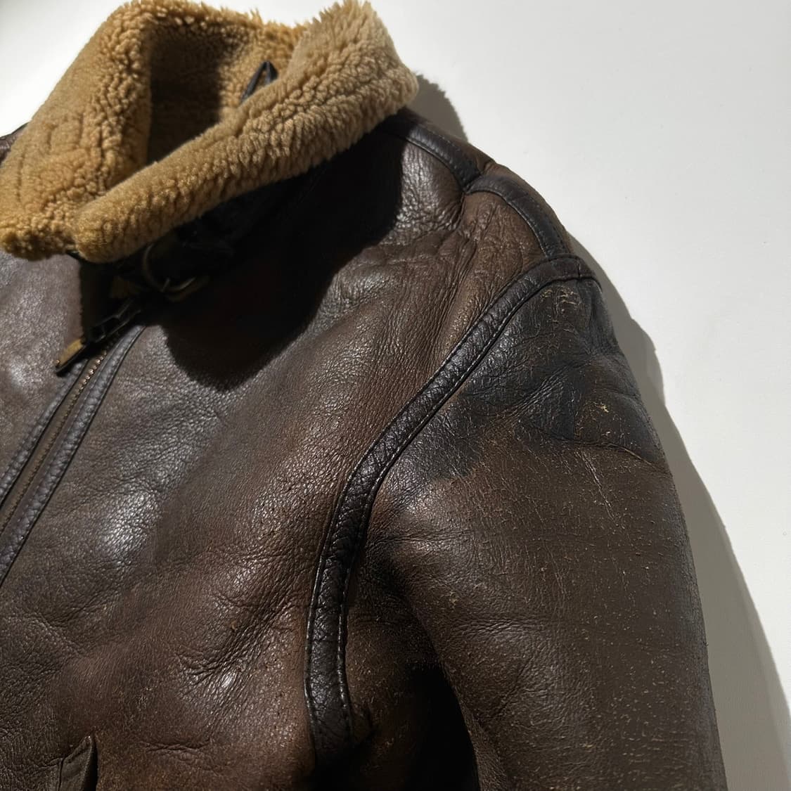 스투시 B-3 램스킨 시어링 무스탕 봄버 자켓 상품이미지7