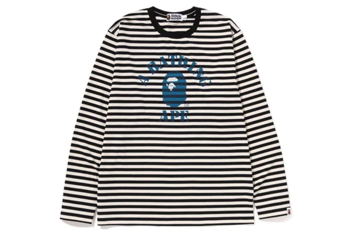 베이프 스트라이프 티셔츠 롱슬리브 상품이미지1