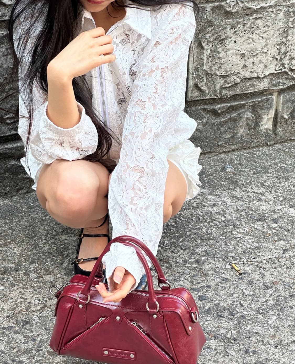 썬번프로젝트 미니 모스백 버건디 새상품 상품이미지1