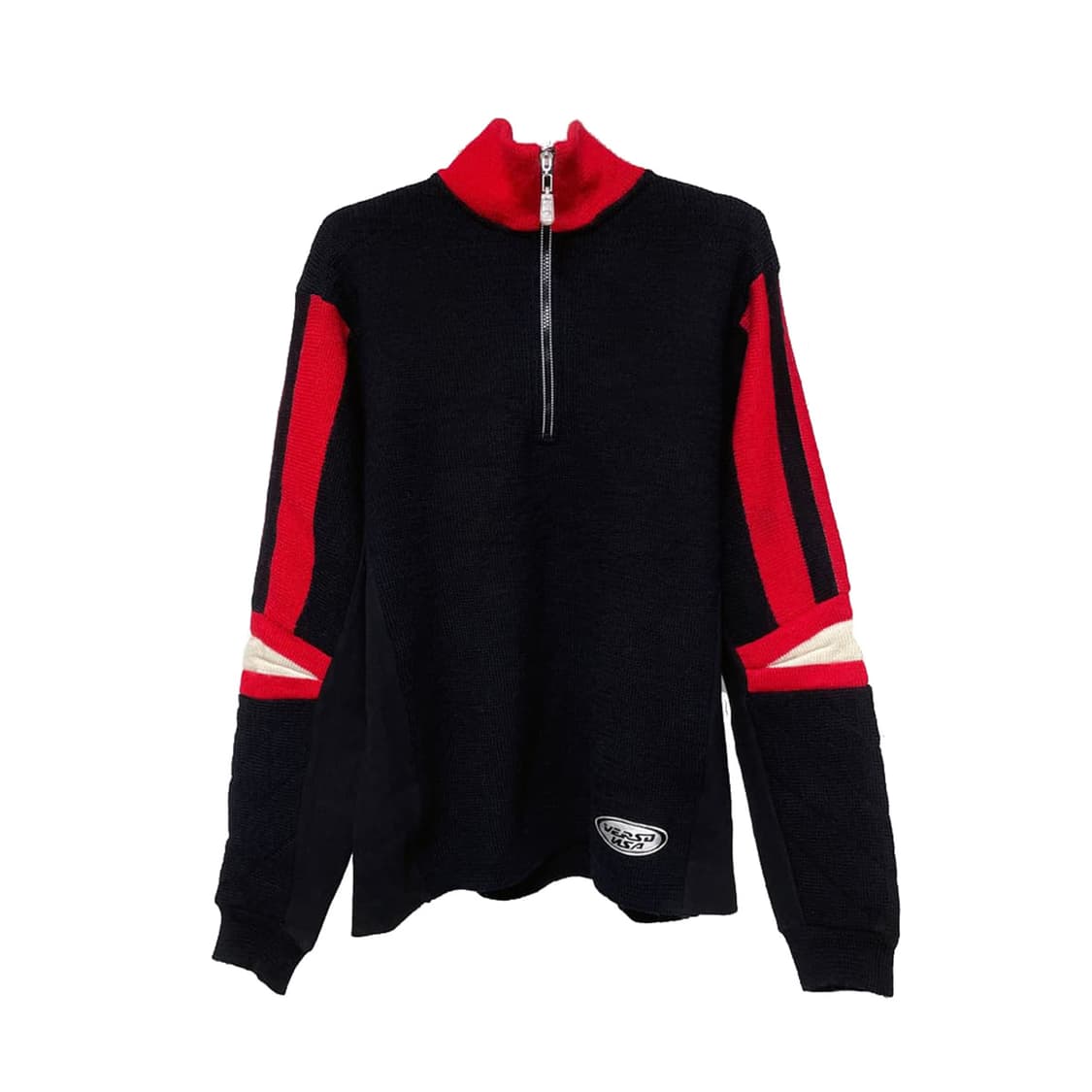 [M] VERSO USA 실버 패치 하프집업 니트 상품이미지2