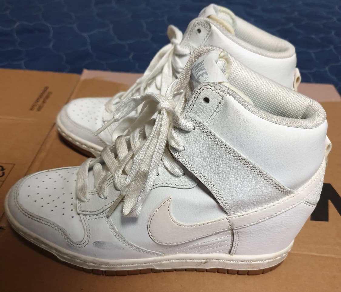 나이키 우먼 키높이 덩크하이 스니커즈 화이트 (235) 6cm 상품이미지3