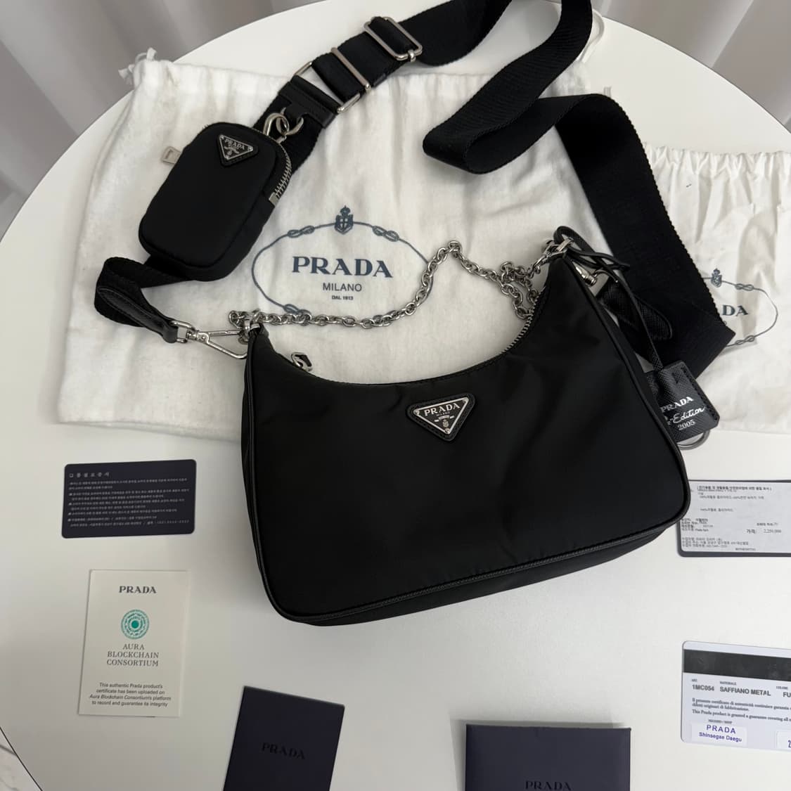 [정품] 프라다 리나일론 테수토 체인 호보백 상품이미지2