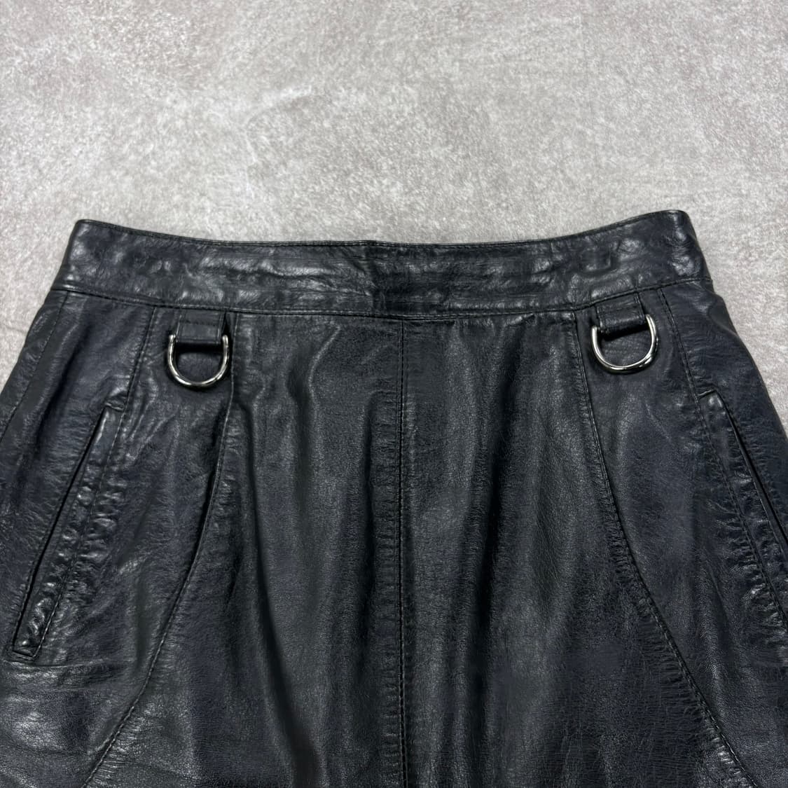- 80‘s Vintage Real Cow Leather Skirt  상품이미지2