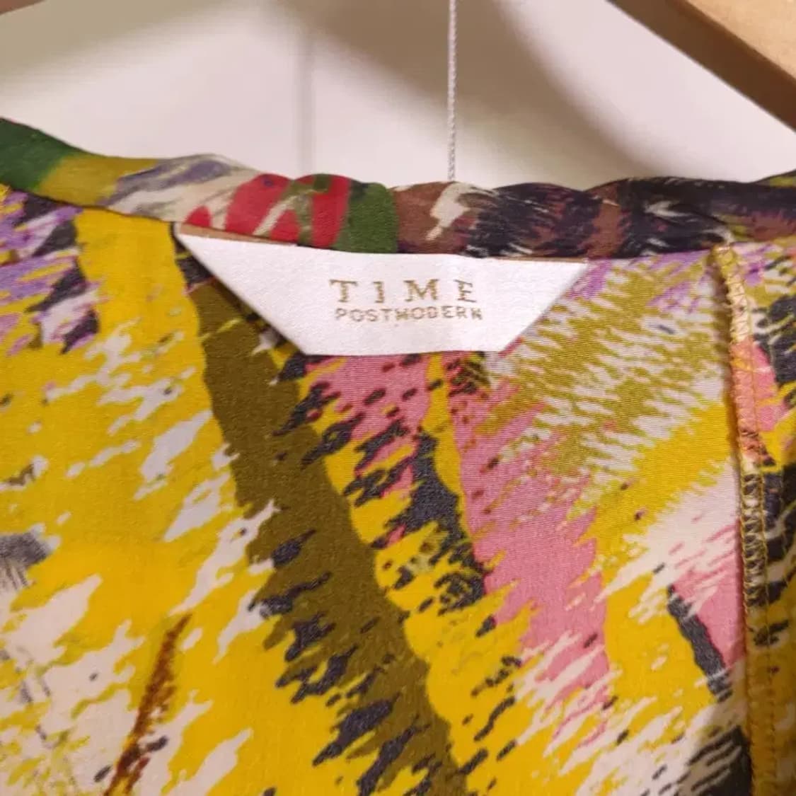 타임(TIME) 실크 100% 멀티 패턴 프릴 원피스 55 상품이미지4