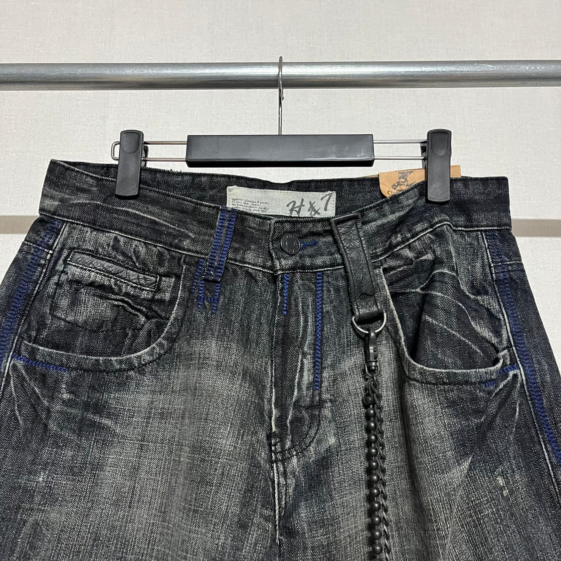 행텐 블랙 워싱 데님 팬츠 32 (새상품) 상품이미지4