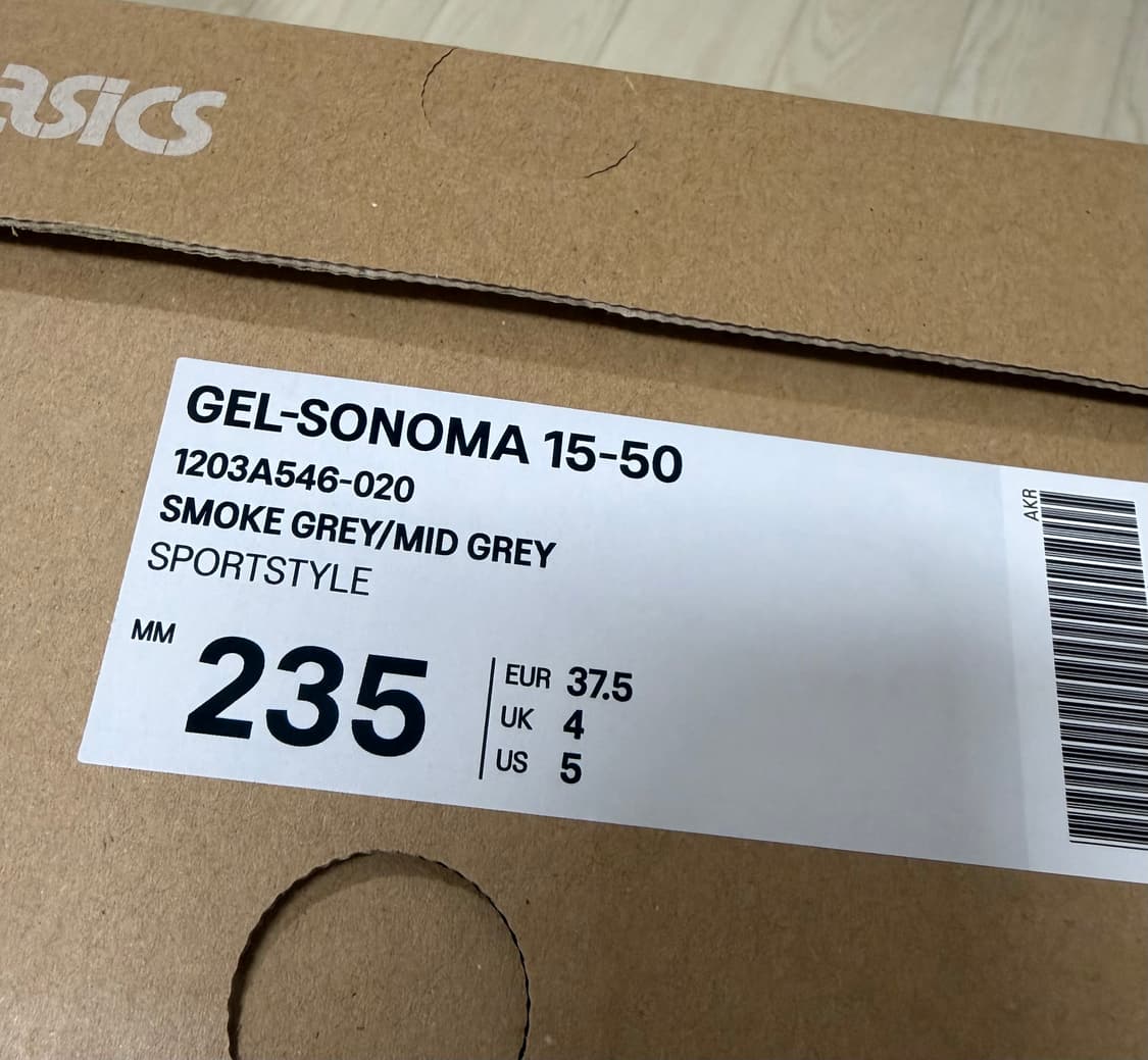 아식스 젤 소노마 15-50 235 스모크그레이/미드그레이 새상품 상품이미지2