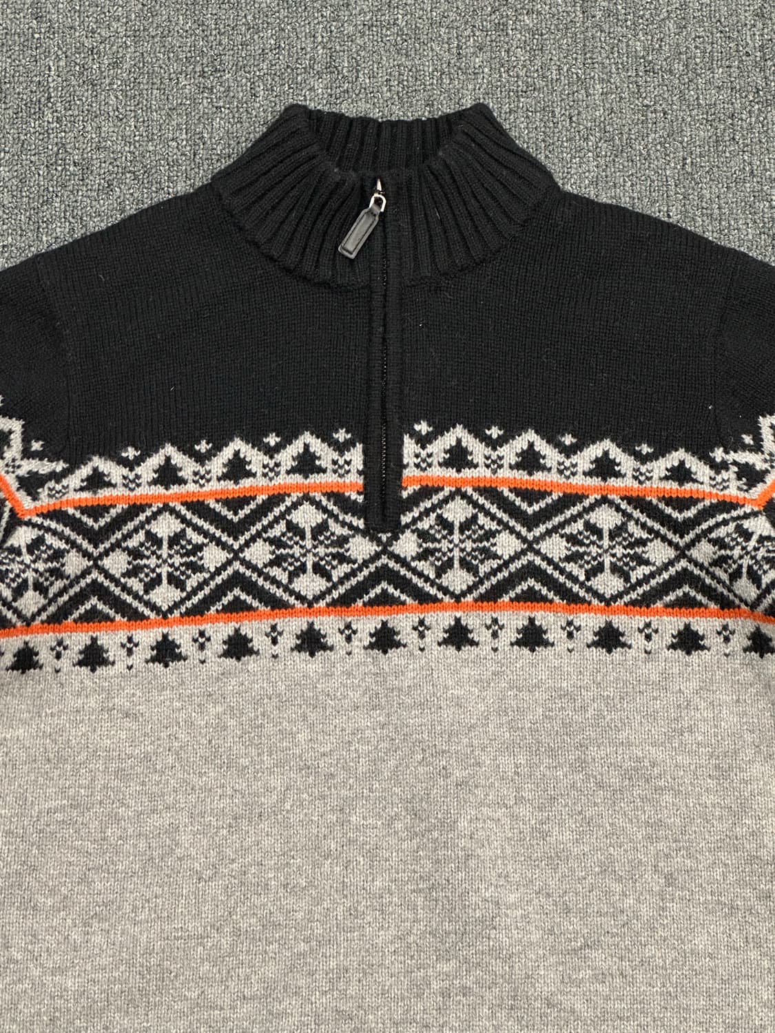 M)빈티지 노르딕 울 하프집 스웨터 상품이미지6