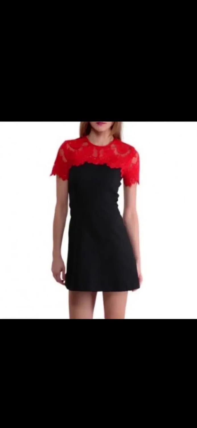 산드로 레드 레이스 원피스 상품이미지1