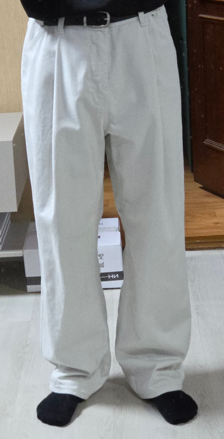 (착샷) 유스 youth 원턱 와이드 데님 크림진 상품이미지8