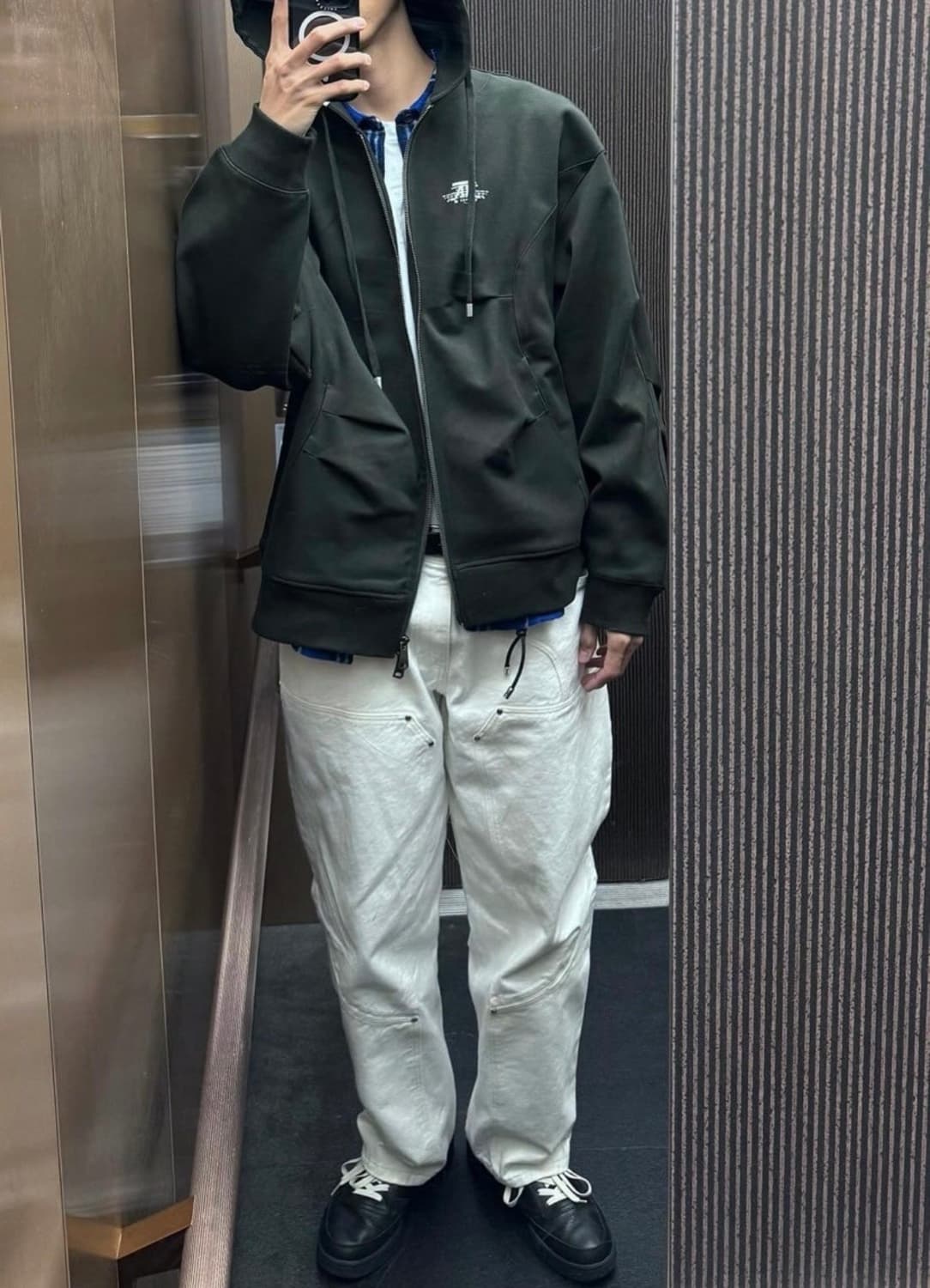 (새상품) 아더에러 놀크 로고 후드집업 카키 주우재 착용 상품이미지2