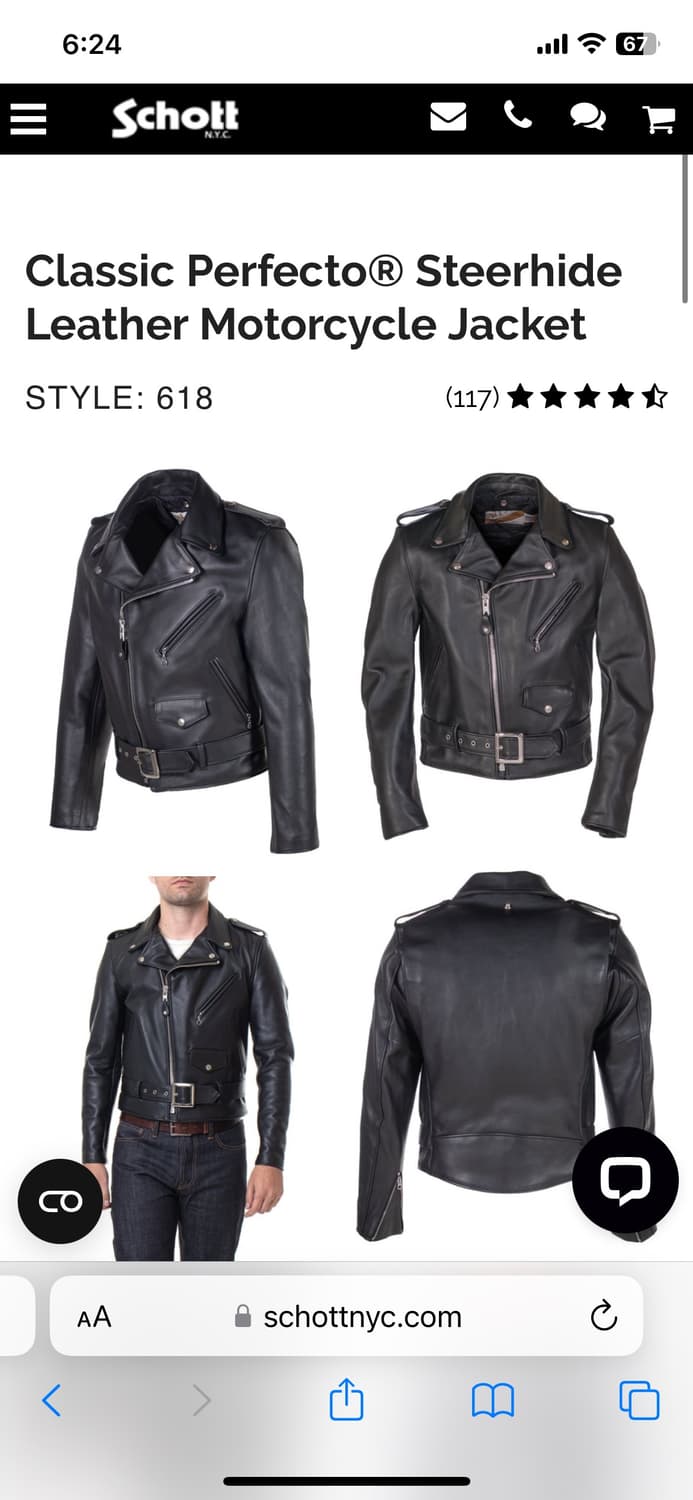 Schott Perfecto 618 size 42 (쇼트 퍼펙토) 상품이미지6