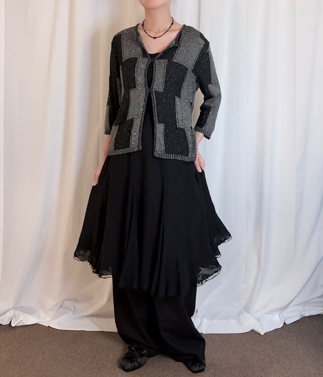 Square Pattern Knit Cardigan 상품이미지3
