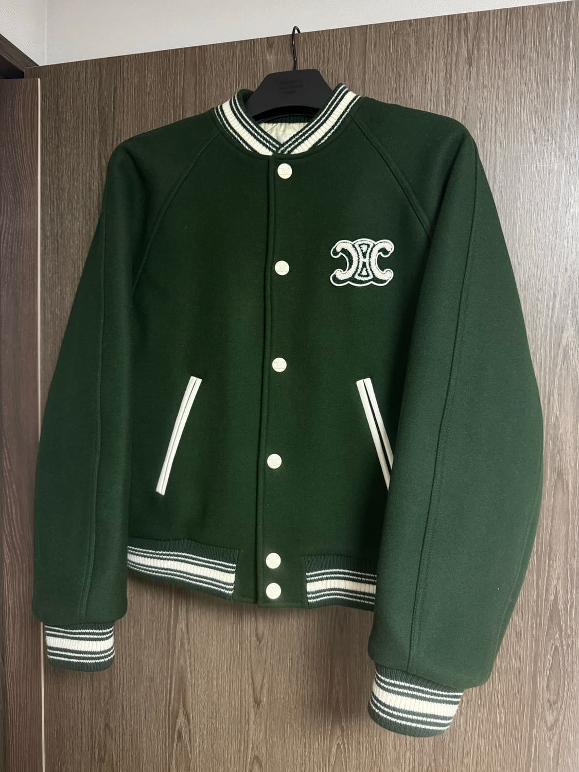 [L] 셀린느 25FW 트리오페 테디 바시티 자켓 딥그린 상품이미지6