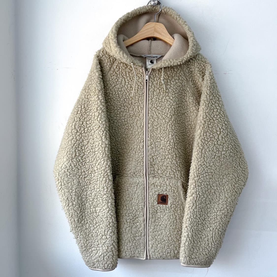 칼하트 제팬 라인 아이보리 쉐르파 플리스 후드 자켓 상품이미지2