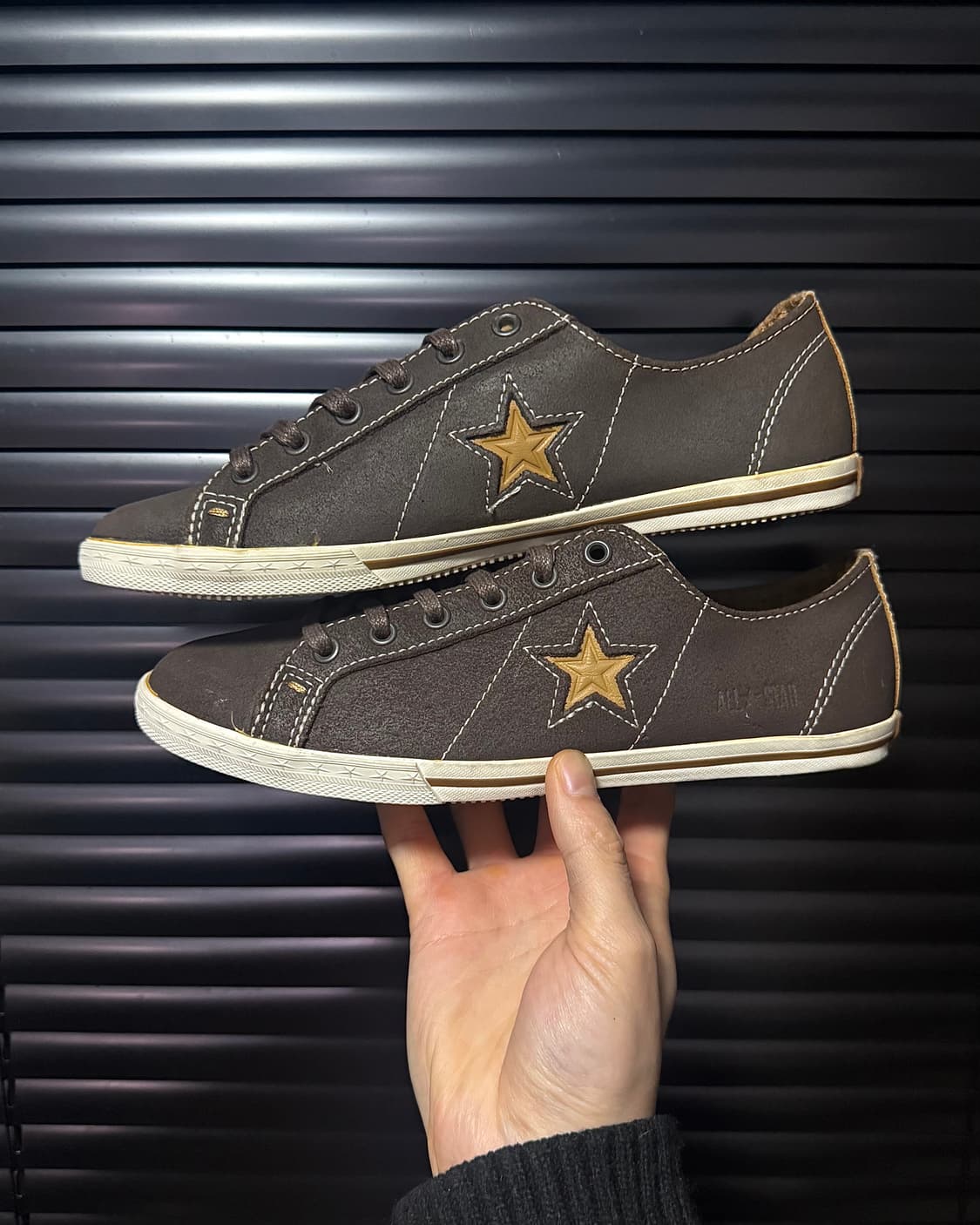 컨버스 로우 브라운 갈색 레더 가죽 스웨이드 원스타 스니커즈 단화 225 상품이미지3