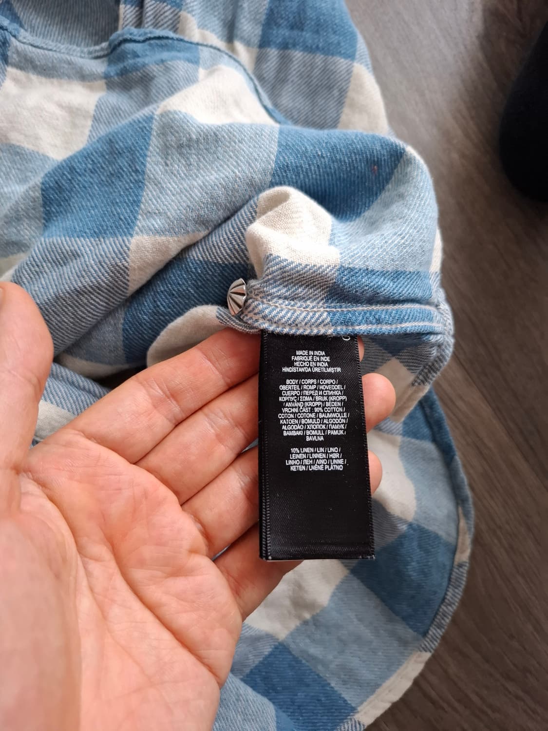 L 더블알엘 플래드 트윌 웨스턴 셔츠 체크 남방 블루 화이트 상품이미지4