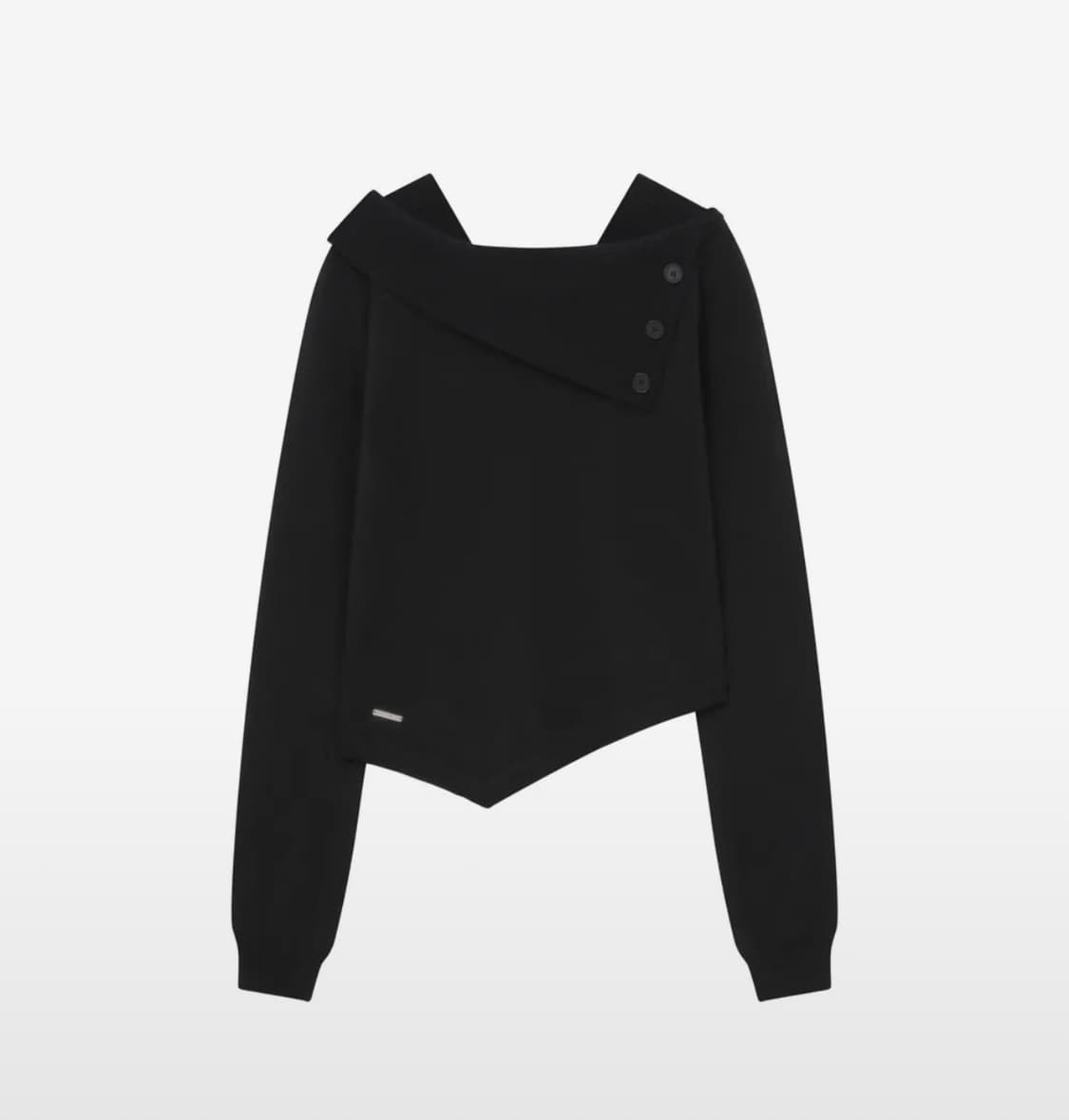 Oblique line button knit BLACK 상품이미지1