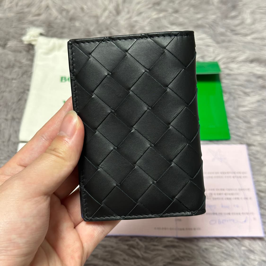 [풀구성] 보테가베네타 인트레치아토 투톤 오거나이저 카드지갑 블랙 블루 상품이미지2