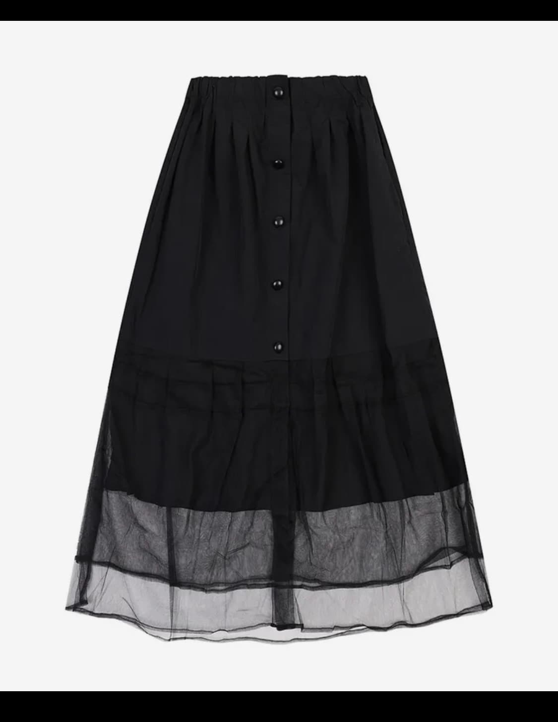 반에이크 시스루 배색 롱스커트  상품이미지2