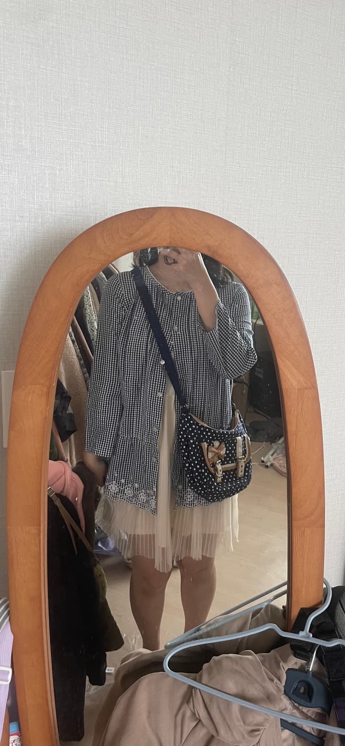 모리걸 빈티지 체크 자수 바선생 원피스 set 💙🤍🎀 상품이미지4