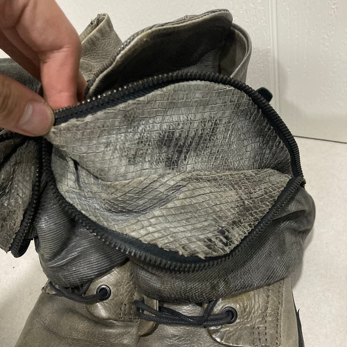 A.S.98 드레이프 랩 레더 부츠 상품이미지6