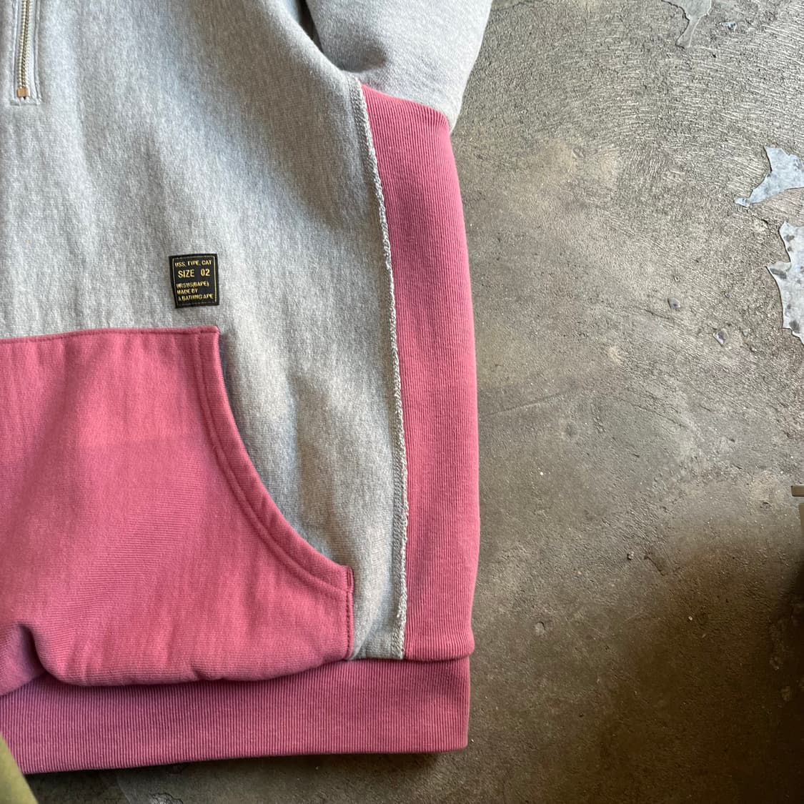 어서스 베이프 배색 쿼터집 와플 안감 후디 상품이미지5