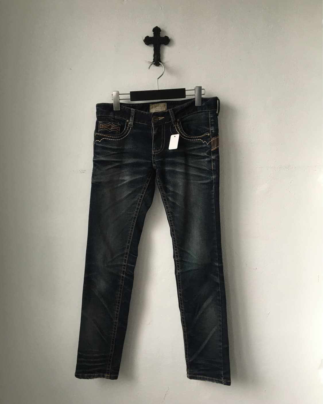 back patch point washing denim pants 상품이미지4