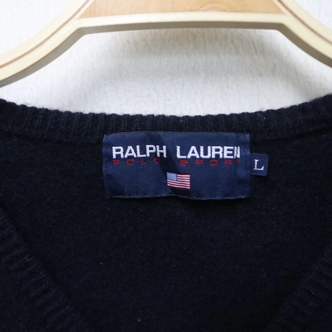 90'S 빈티지 폴로랄프로렌 브이넥 울 니트 63059 상품이미지8