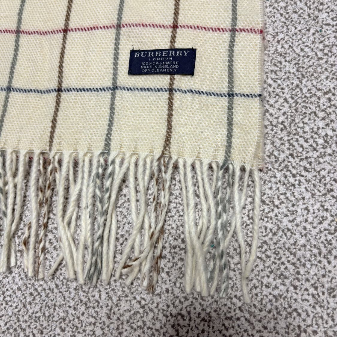 [택포,캐시미어100] 버버리 베이지 체크 머플러 목도리 [A-] 상품이미지2
