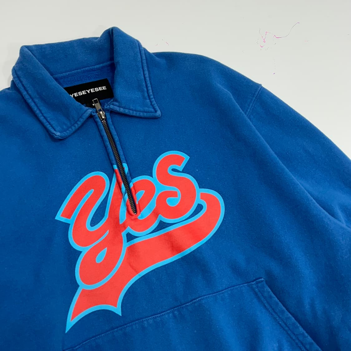 Yeseyesee 예스아이씨 yes그래픽 블루 반집업  상품이미지7