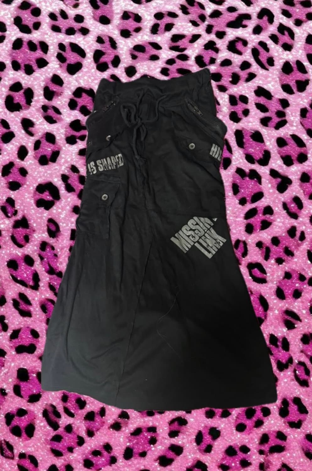 빈티지 갸루 펑크 블랙 롱스커트 상품이미지1