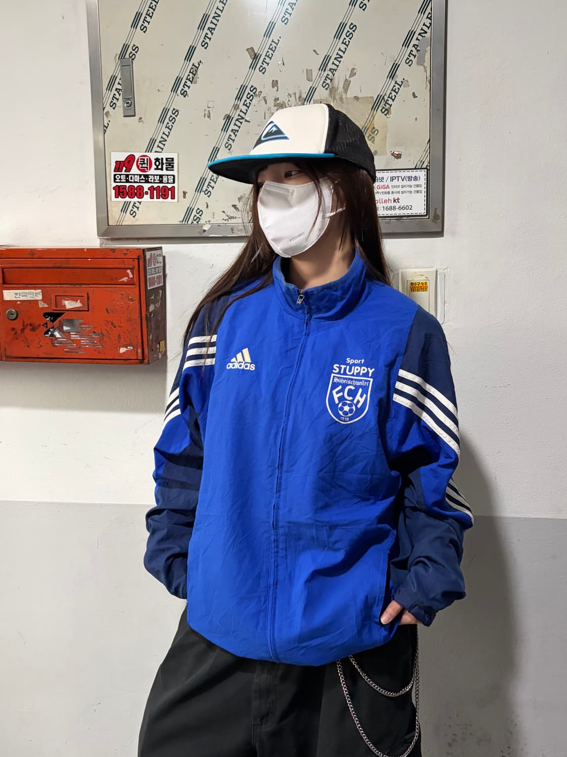 90s ADIDAS 블루 유니폼 윈드브레이커 jk 상품이미지1