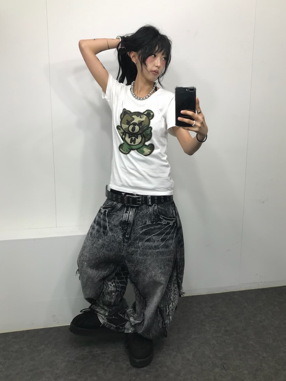 히스테릭글래머 카모 퍽베어 티셔츠 (레어) 상품이미지5