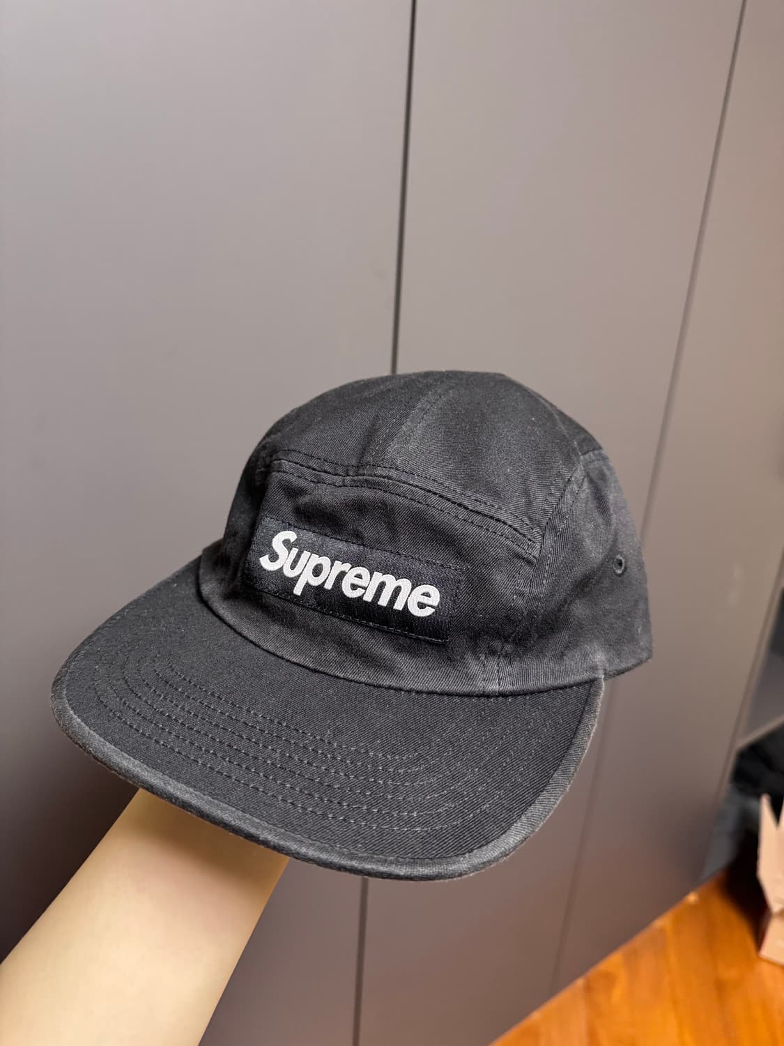 슈프림 워시드 치노 트윌 캠프캡 블랙 상품이미지3