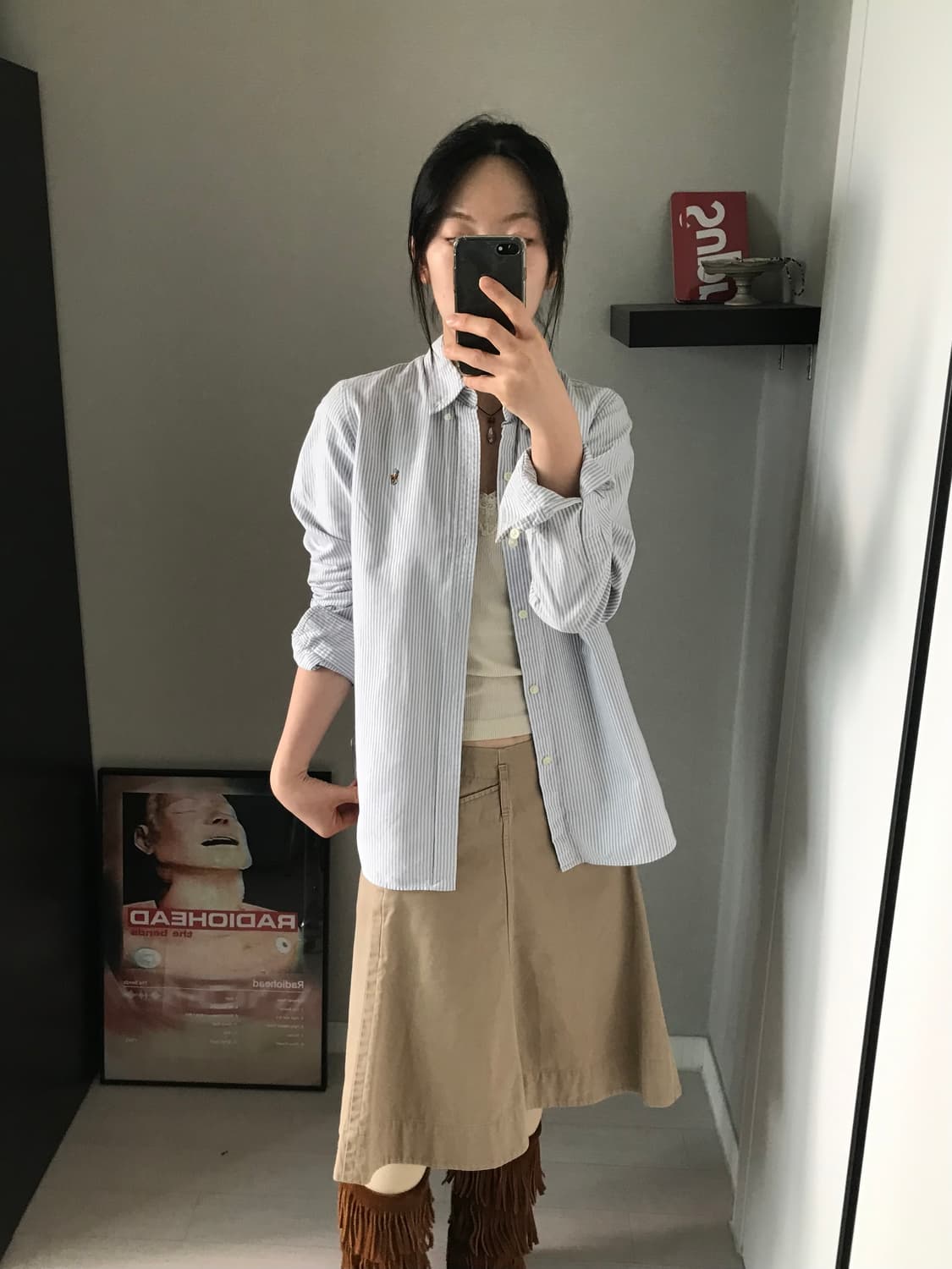 폴로 랄프로렌 포니로고 스트라이프 스카이블루 셔츠 상품이미지3