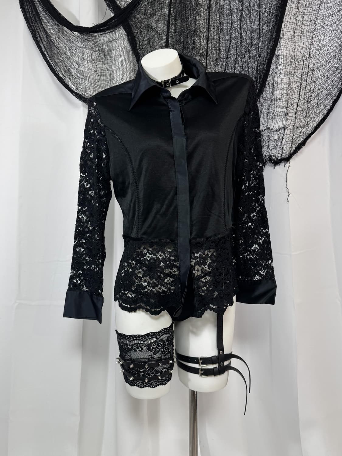 lace satin shirt 상품이미지1
