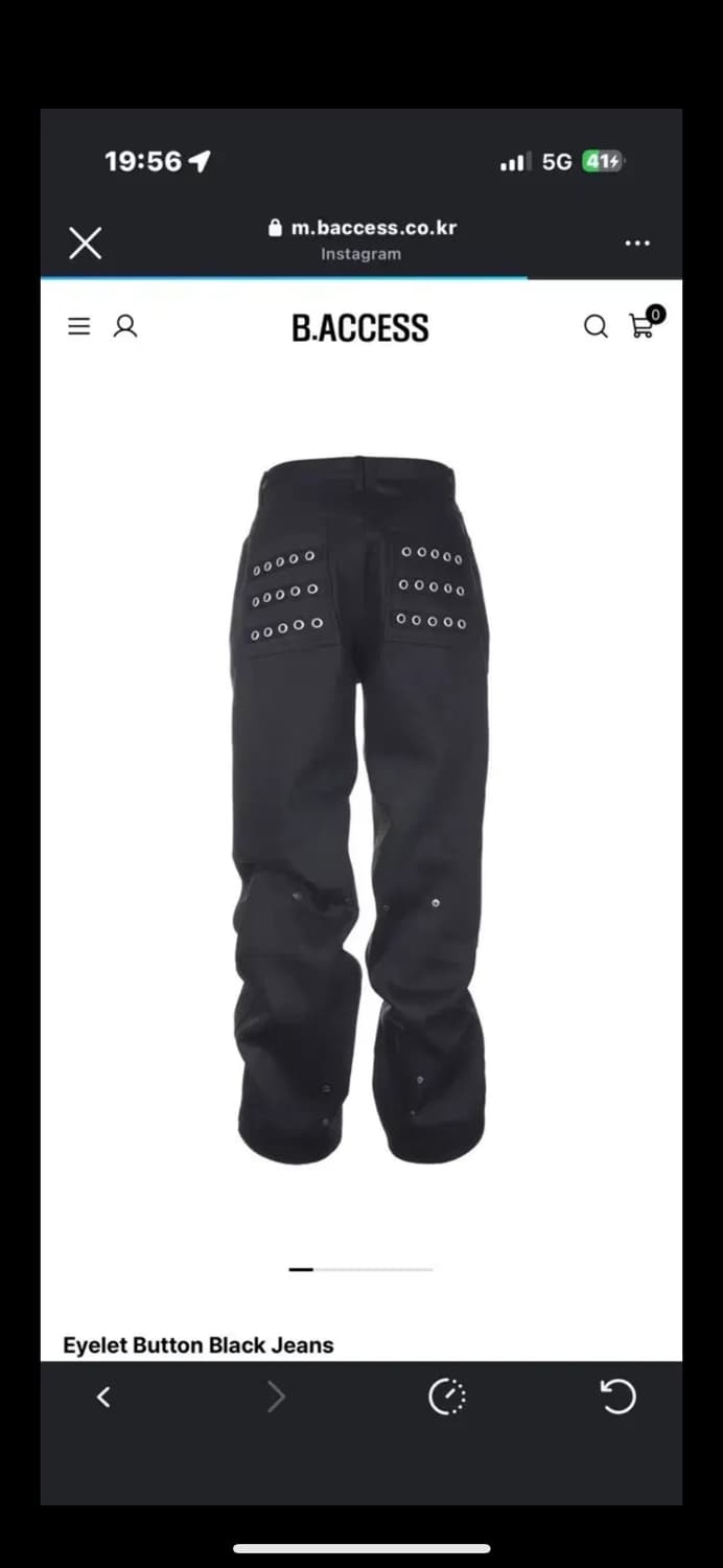 비엑세스 아일렛 데님 블랙바지 1사이즈에서2사이즈 교환하실분!! 상품이미지1