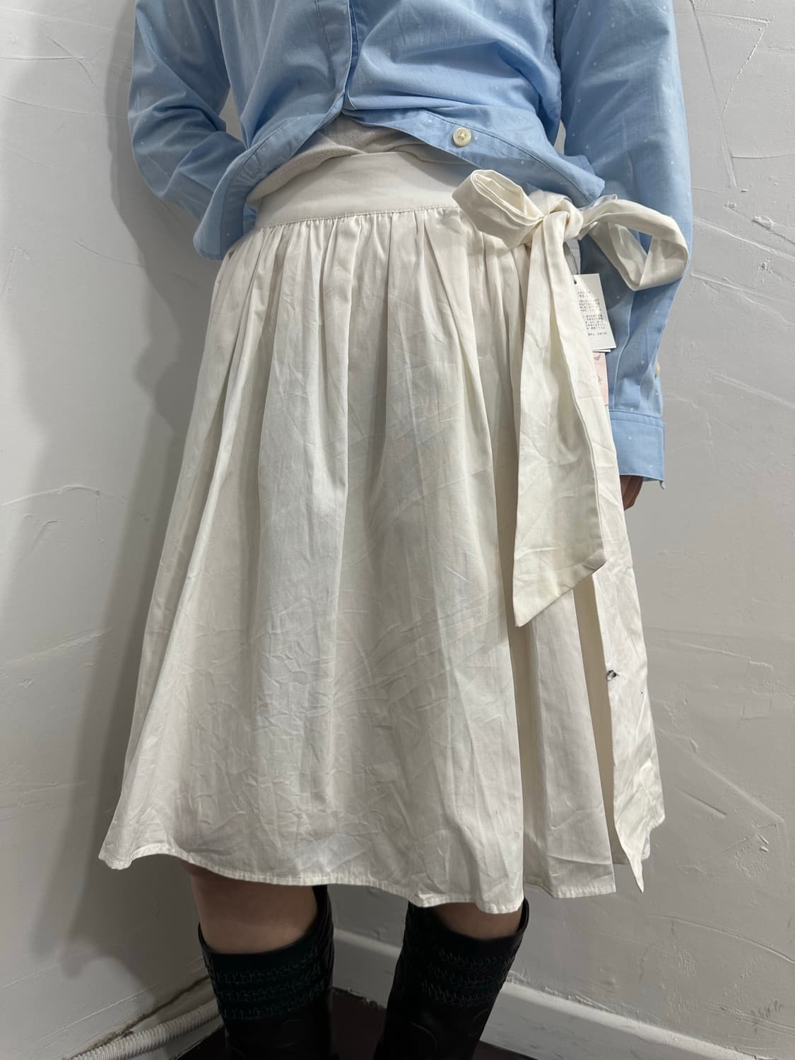 white strap skirt 상품이미지1